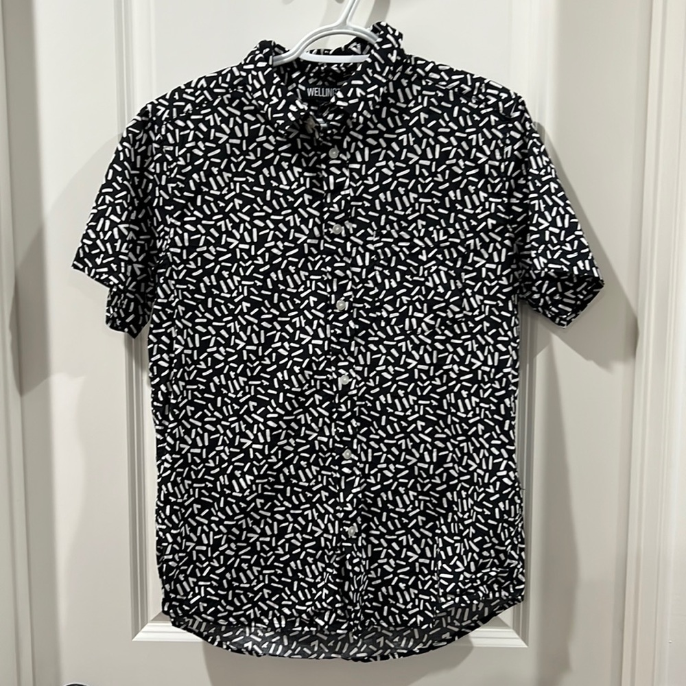 Wellington Black White Patterned Buttondown Shirt